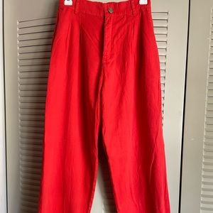 Orange red big bud press trousers size small